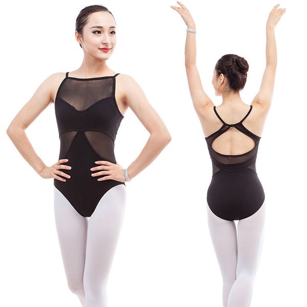 

black ballet bodysuit mesh classical dance costume ballet dance wear gymnastics bodysuit lyrical dance jumpsuit jl2471, Black;red
