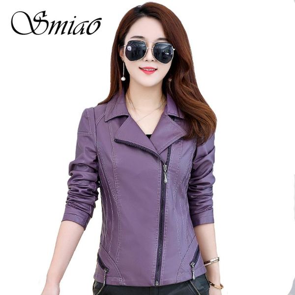 

2021 autumn winter faux leather jacket women fashion plus size 5xl zipper motorcycle jackets female coat street outerwear, Black