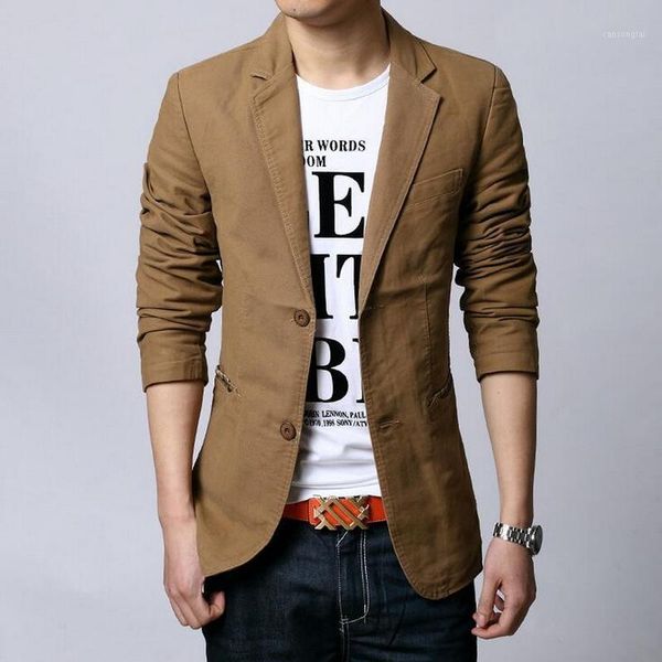 

2021 new men's casual blazers leisure suit men slim fitted male blazers single breasted men coat terno masculino plus size1, White;black