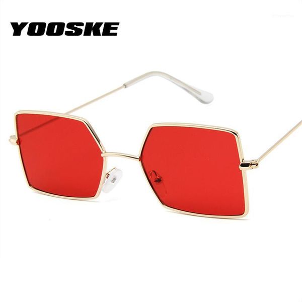 

yooske vintage rectangle sunglasses women brand designer metal small sun glasses men eyewear uv4001, White;black