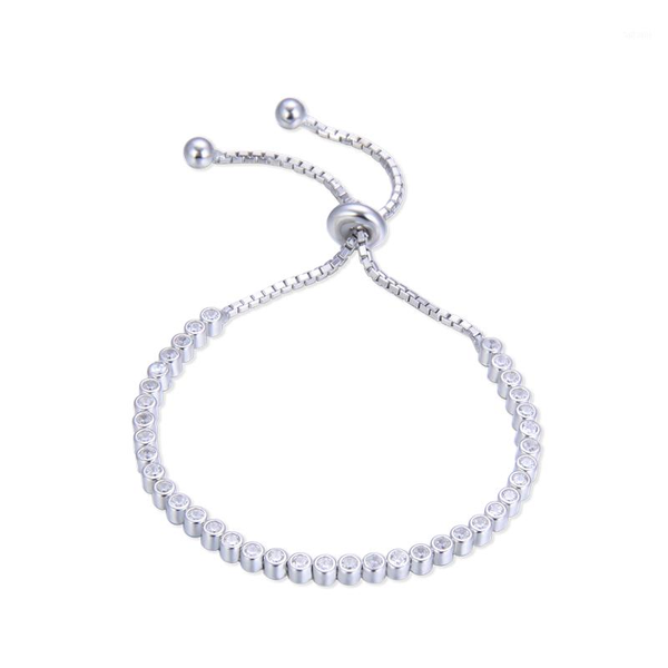 

2mm/each 27cm length wholesale tennis bracelet zircon s925 sterling silver bracelet elegant super fairy elegant hand jewelry 9251, Golden;silver