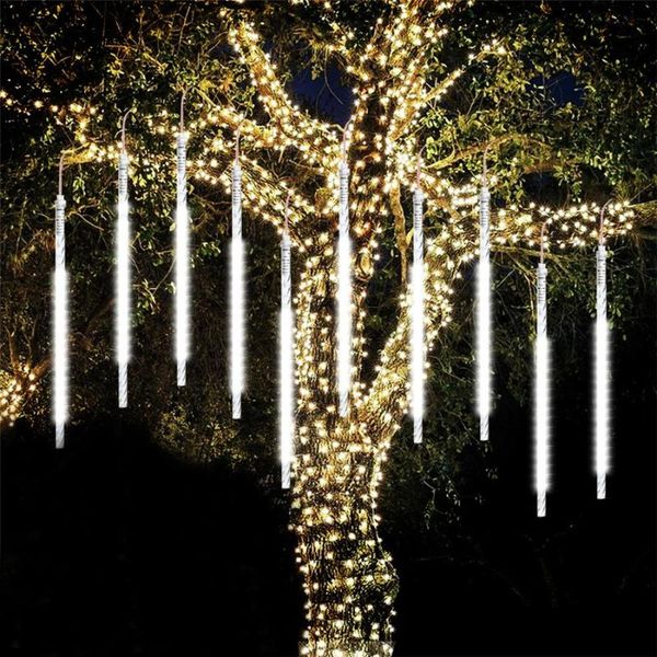 

beiaidi 8 tube meteor shower rain led string light 30cm 50cm falling rain drop icicle christmas tree wedding fairy light garland