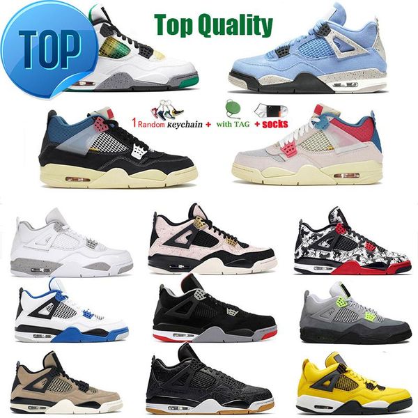 

university blue bred og jumpman 4 4s basketball shoes the cactus white jack cement cool grey mens concord pure unc royalty men, Black