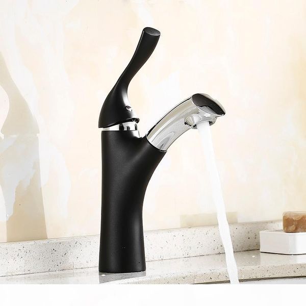 

vidric смесители бассейна черный и хром латунь ванной кран одной ручкой вытащите бассейна кран раковины холодной горячей воды смесителя для