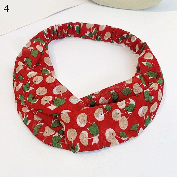 

fashion floral print women headband twist knotted hairbands cross bow chiffon hair band turban korean hair hoop hair accessories q bbymux