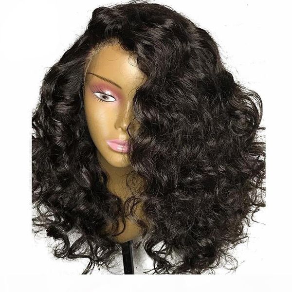 

180% density 360 lace frontal wig curly human hair brazilian remy hair wigs pre plucked with baby hair(14 inch with 180% density, Black;brown