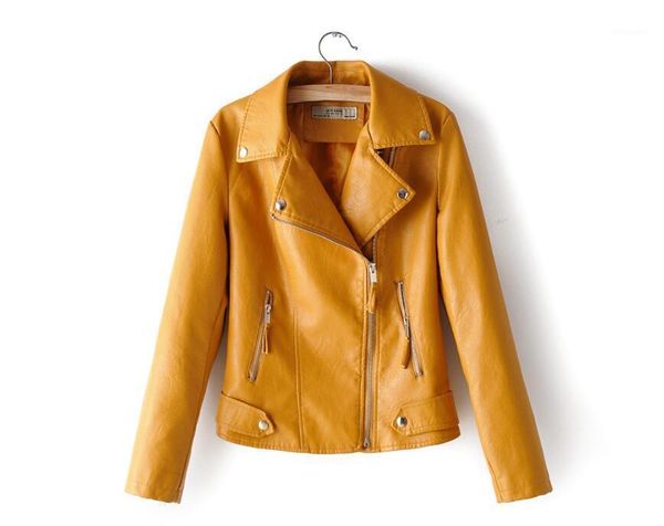 

spring women's jacket 2020 women's short pu leather jacket long sleeve lapel motorcycle leather1, Black