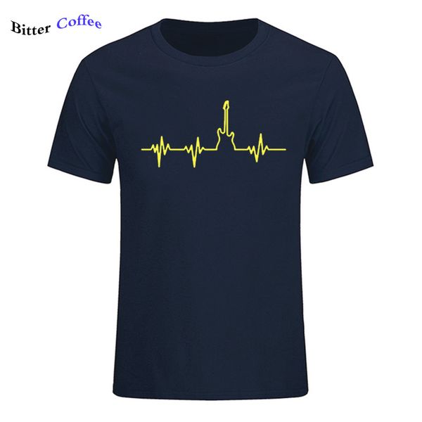 

new bass guitar heartbeat summer t shirt men printed custom short sleeve valentine gift men's t-shirts sport hooded sweatshirt hoodie