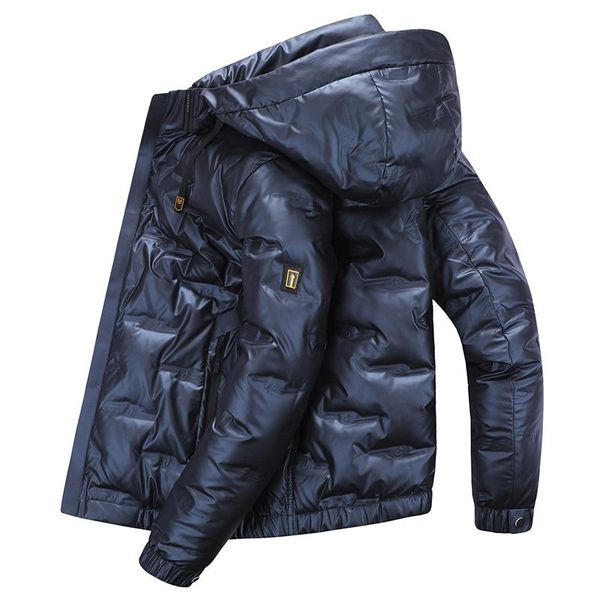 

men's down & parkas jacket short hooded warm youth autumn and winter white duck, Black