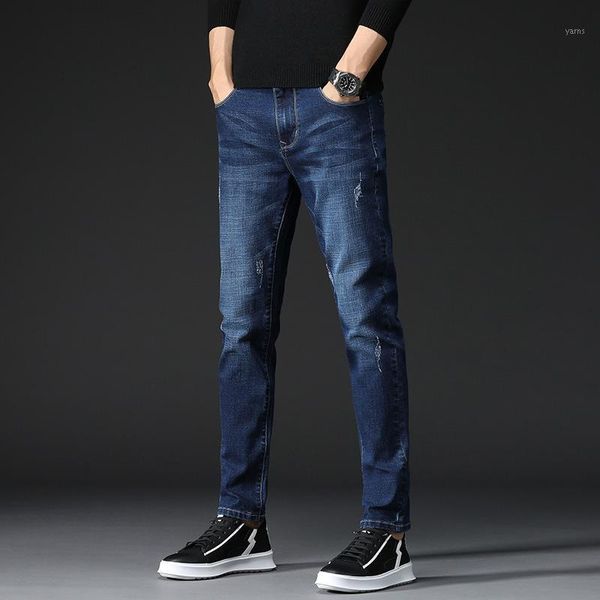 

2020 new winter and autumn mens casual jeans mens pants1, Blue