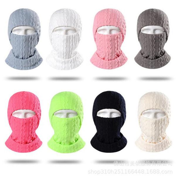

crochet knit hat & scarf set adults skimask winter warm knitting beanies skull tuque caps motorcycle cycling headwear ly10121, Yellow