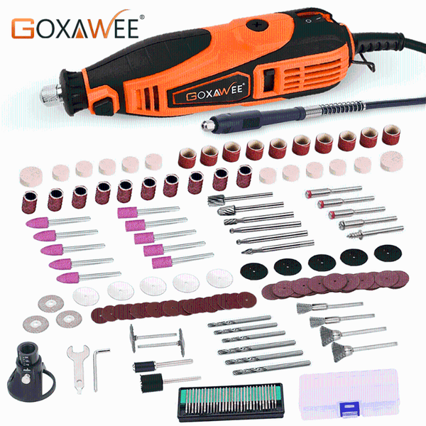 

goxawee 180w electric drill rotary tool electric engraver mini drill for grinding polishing with dremel power tool accessories