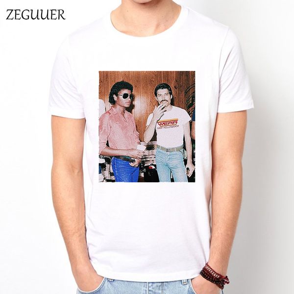 

freddie mercury and michael jackson harajuku streetwear print fashion wind round neck men's casual hoodie designers t shirts sweatshirt