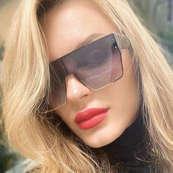 

sunglasses oversized outer blue 2021 women one piece square luxury ladies eyewear feminino big shades, White;black