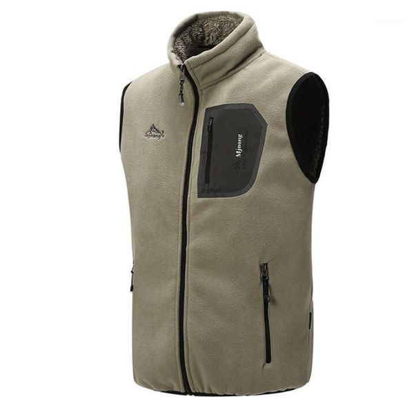 

man waistcoats spring autumn fit men outerwear coats fleece vest for men multi pockets winter men's lamb cashmere coats a36691, Black;white