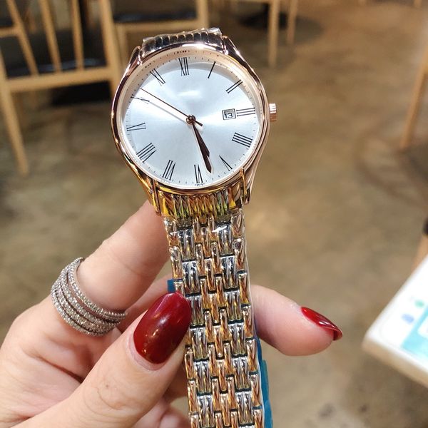 

new langjia steel belt quartz watch manufacturer direct sales, Slivery;brown