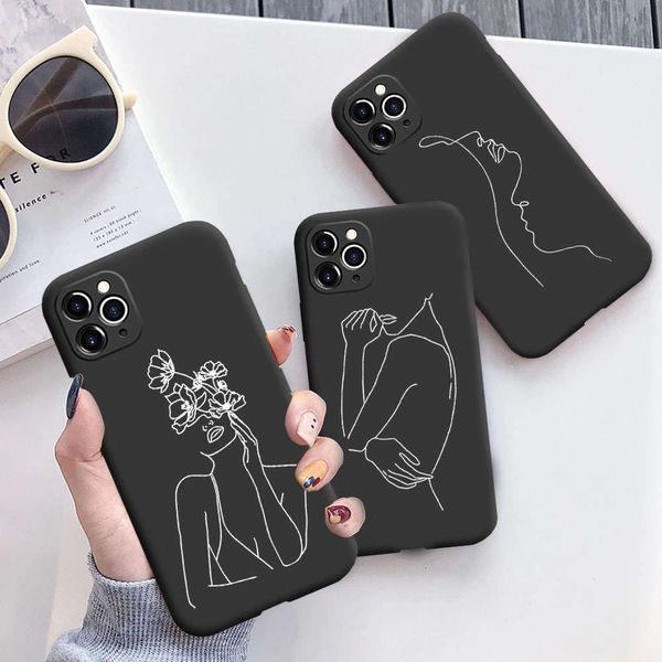 

qasilicone case with vip abstract drawing and deluxe matte black case for vip 11 12 pro xr xs max 6 7 8 plus se 2020lk