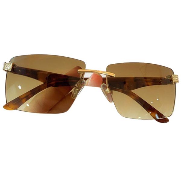 

new rectangle sunglasses women men brand design rimless square sun glasses for men gradient sunglasses, White;black