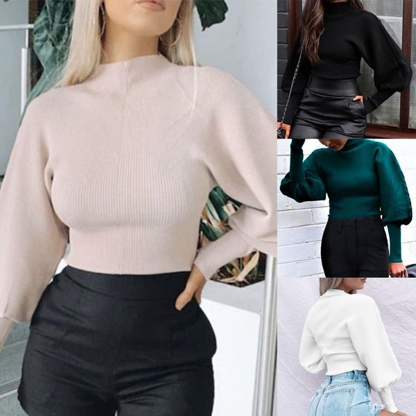 

autumn and winter sweater women's knitted long-sleeve knitted sweater high street high-neck pullover, White;black