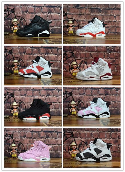 

discount kids wholesale 6 baby basketball shoes unc gold black red kid 6s boys sneakers children sports low trainers size 28-35