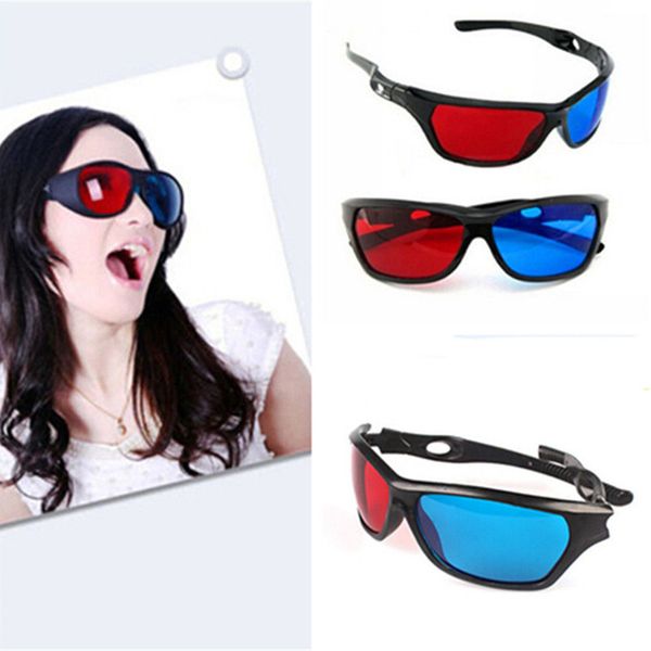 

universal 3d plastic glasses red blue black frame for dimensional anaglyph tv movie dvd game