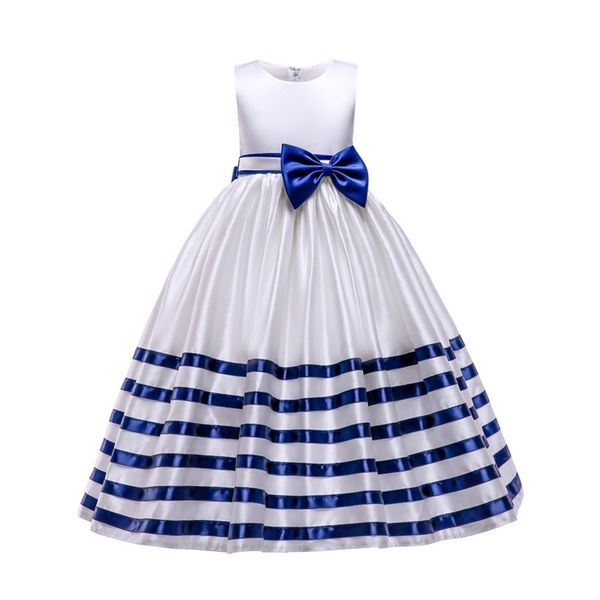 

kids flower girls wedding dress for girls party dress stripe children prom princess dress teenage clothing 5 6 7 8 10 12 year t200709, Red;yellow