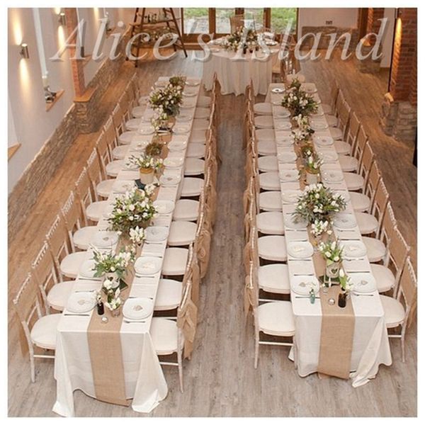 

runner 300 x 30cm jute natural burlap for rustic classic vineyard wedding home table chair decoration