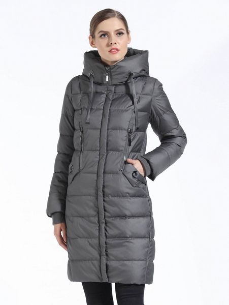 

gasman zip up tape hooded winter coat g1c8#, Black
