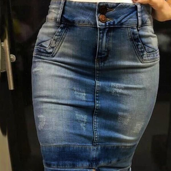 

skirt women fashion high waist ripped destroyed bodycon street style splice denim skirt faldas mujer moda 2019, Black