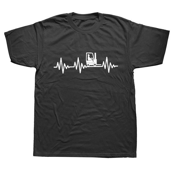 

novelty heartbeat truck forklift driver short sleeves oversized streetwear hip hop printed tees sport hooded sweatshirt hoodie t shirt