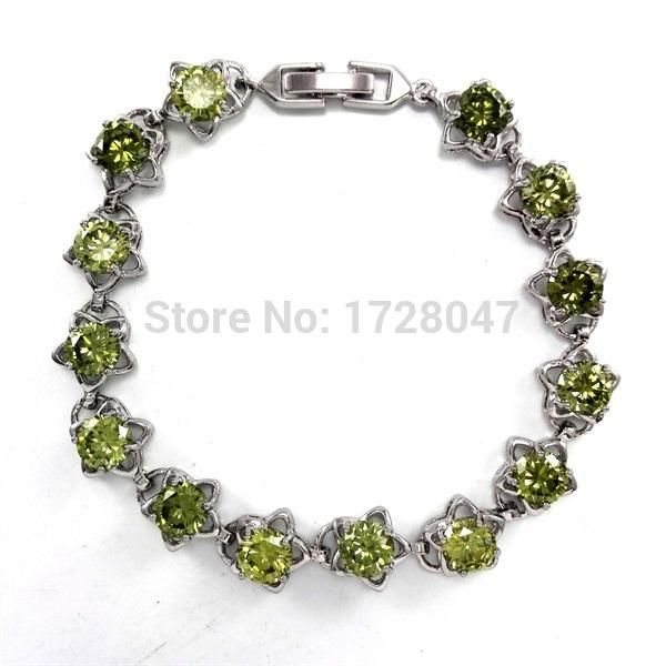 

-selling luxury fashion women's olive green zircon bracelet, Black