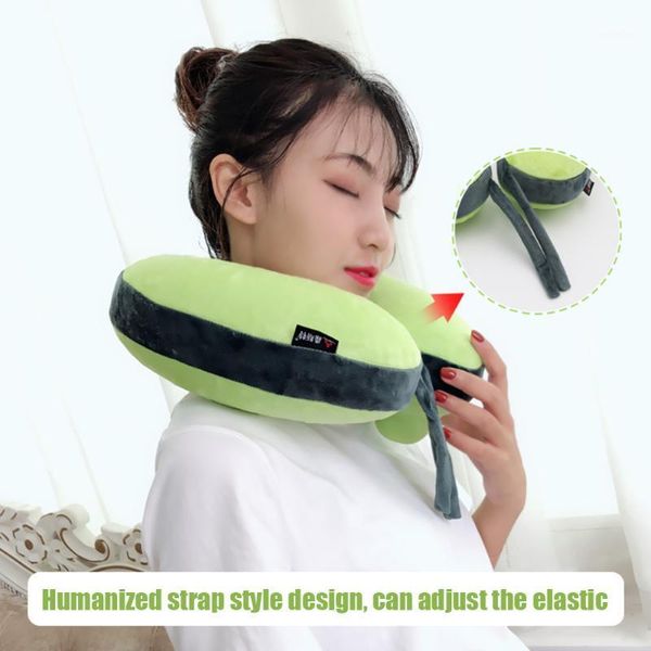 

pillow skin-friendly u-shaped pillows soft travel for cervical spine neck protection air blowing airplane blue1