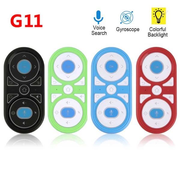 

remote controlers g11 air mouse google voice microphone rgb backlit gyro control ir learning 2.4g wilress rechargeable mini