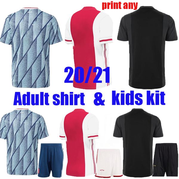 

kids kit 2020 2021 shirt soccer jerseys amsterdam home away 3rd huntelaar blind promes tadic footballt shirt, Black