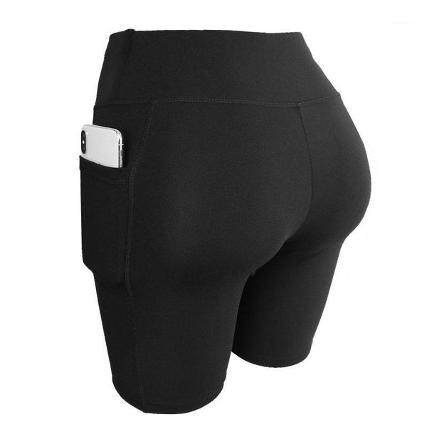 

running shorts women sports high waist workout fitness leggings female yoga gym with side pocket1, Black;blue