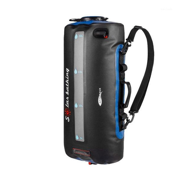 

outdoor bags upgraded solar shower bag for camping 20l summer with removable hose and on-off switchable head1