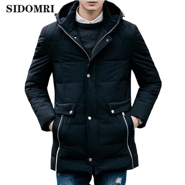 

down jacket for men 80% white duck down medium and long style slim and thick coat for men new style high qualiaty, Black