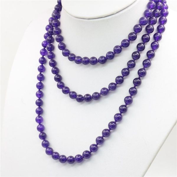 

new accessory beads multicolour crystal long necklace torque stones ball women girls gifts party balls jewelry making 8mm 50inch, Silver