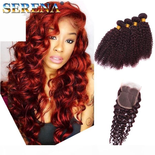 

monogolian kinky curl 8a 4 bundles 99j deep hair red curly burgundy deep wave human hair weaves kinky curly hair bulk wine red jerry curl, Black;brown