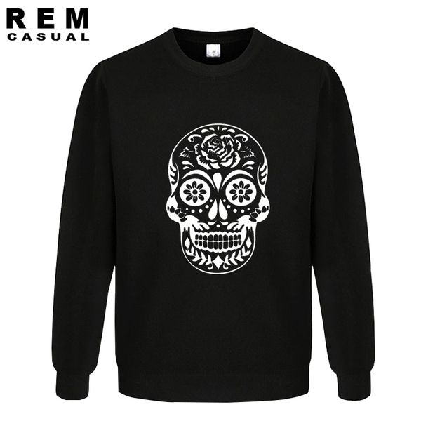 

new mens clothing skull flower printing cool fashion male hoodies, sweatshirts sport hooded sweatshirt hoodie