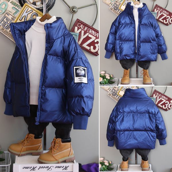 

boys' 2020 new winter clothes with thickened cotton padded jacket, Blue;gray