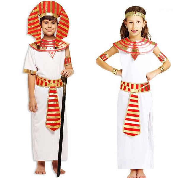 

red kids egypt costume elegant boys girls prince jumpsuits dress halloween carnival costumes party decoration purim1, Black;red