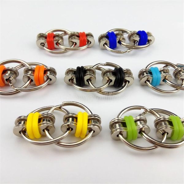 

key ring fidget spinner gyro hand spinner metal toy finger keyring chain hand spinner toys for reduce decompression anxiety party gift
