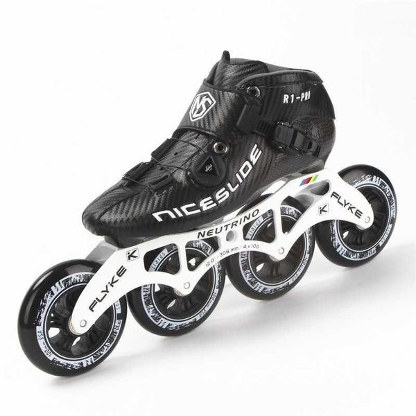 

inline & roller skates 4x90 4x100 4x110 knob speed 4 wheels shoes for track street road carbon fiber boot race patines button profession1