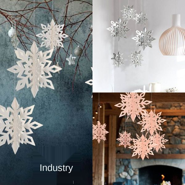 

рождественские украшений бумаги трехмерной снежинки струны торгового центр ювелирного магазин окно висит кулон крыша снежинка подвеска pddd