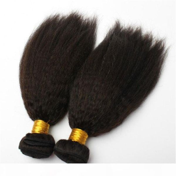 

unprocessed human hair kinky straight weaves bundles brazillian peruvian indian malaysian cambodian hair extensions natural black, Black;brown