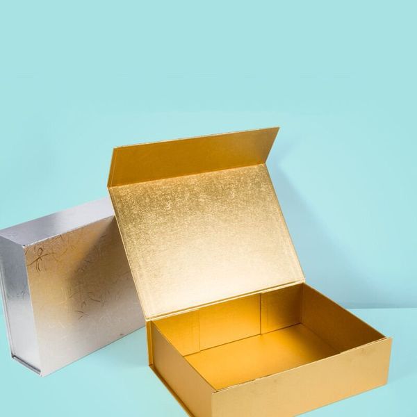 

wholesale plain cardboard folding rigid boxes magnetic closure 6 colors available packaging hair wigs cosmetic gift box