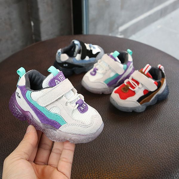 

2020 spring new kids soft покрытие младенца первых дими ходунки сетка дышащих детские кроссовки малыши обувь для девочек мальчика, Black;red