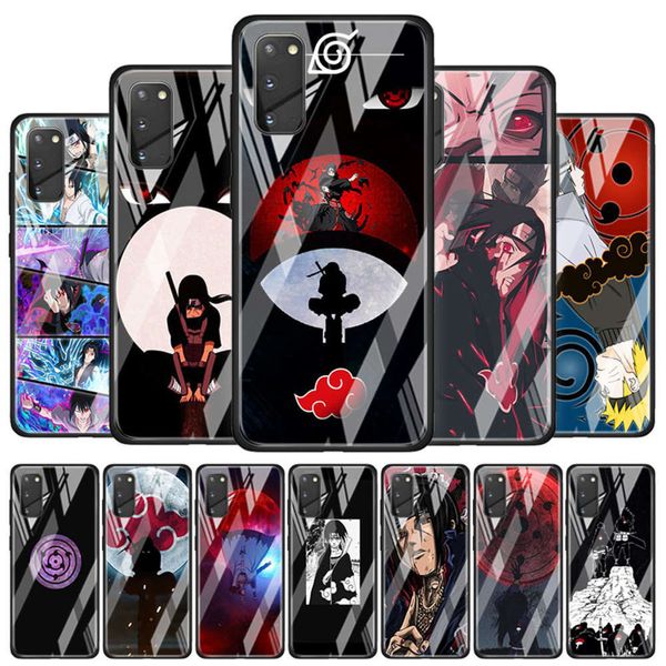 

1dwmobile phone toughened glass shell, samsung galaxy s10 s20 ultra 5g s8 s9 s10 s20 plus note 10 plus, naruto itachi sasuke animation shell