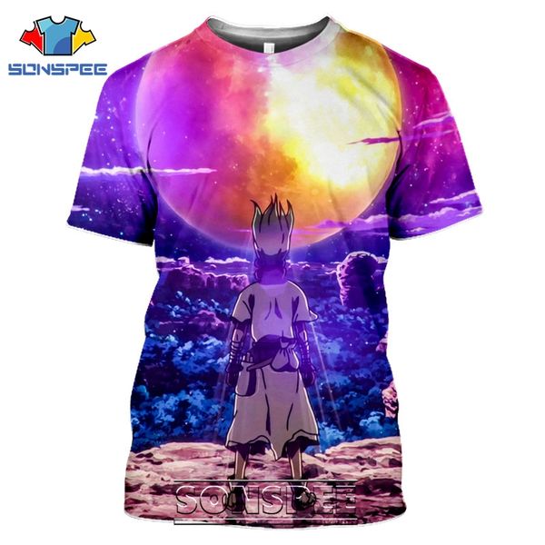 

dr stone cartoon anime 3d print shirts horror anime harajuku men clothing